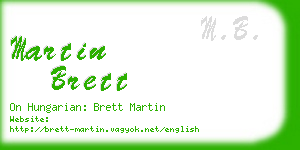 martin brett business card